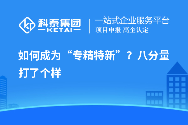 如何成為“專精特新”？八分量打了個樣