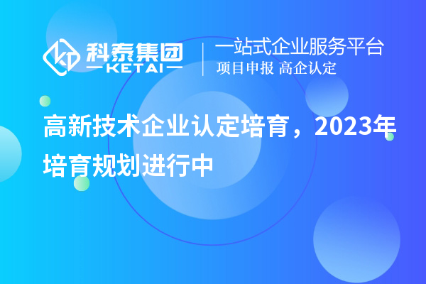 高新技術(shù)企業(yè)認(rèn)定培育，2023年培育規(guī)劃進(jìn)行中