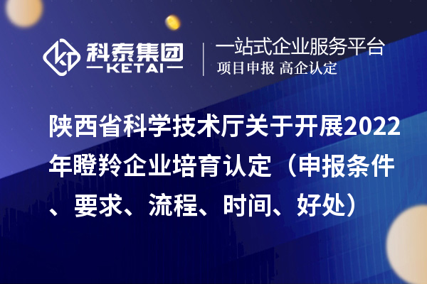 陜西省科學(xué)技術(shù)廳關(guān)于開(kāi)展2022年瞪羚企業(yè)培育認(rèn)定（申報(bào)條件、要求、流程、時(shí)間、好處）