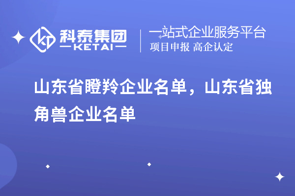 山東省瞪羚企業(yè)名單,山東省獨(dú)角獸企業(yè)名單