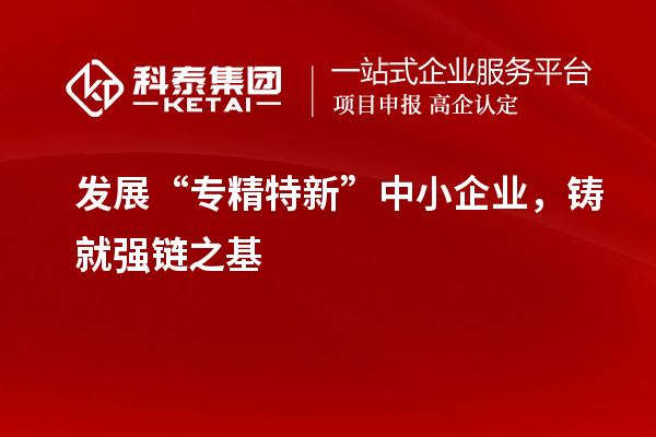 發(fā)展“專精特新”中小企業(yè)，鑄就強鏈之基