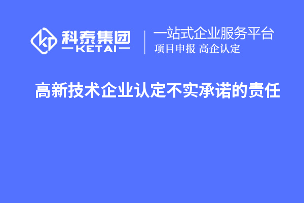 高新技術(shù)企業(yè)認定不實承諾的責任