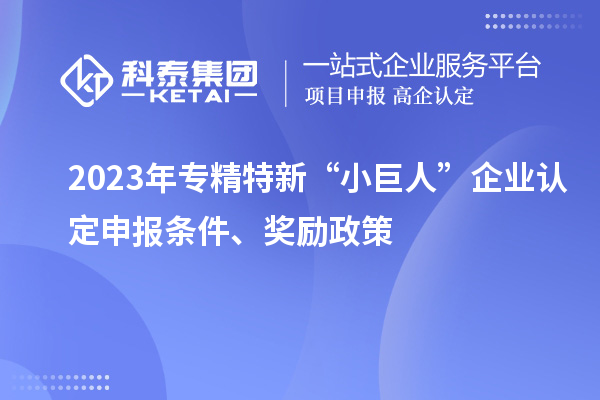 2023年專精特新“小巨人”企業(yè)認定申報條件、獎勵政策