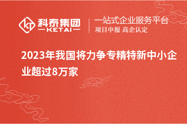 2023年我國(guó)將力爭(zhēng)專精特新中小企業(yè)超過8萬家