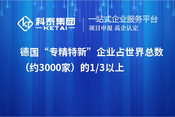德國“專精特新”企業(yè)占世界總數(shù)(約3000家)的1/3以上
