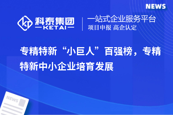 專精特新“小巨人”百強(qiáng)榜，<a href=http://m.a910078829.cn/fuwu/zhuanjingtexin.html target=_blank class=infotextkey>專精特新中小企業(yè)</a>培育發(fā)展