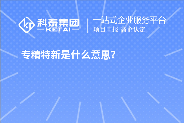 專精特新是什么意思？