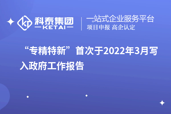 “專(zhuān)精特新”首次于2022年3月寫(xiě)入政府工作報(bào)告