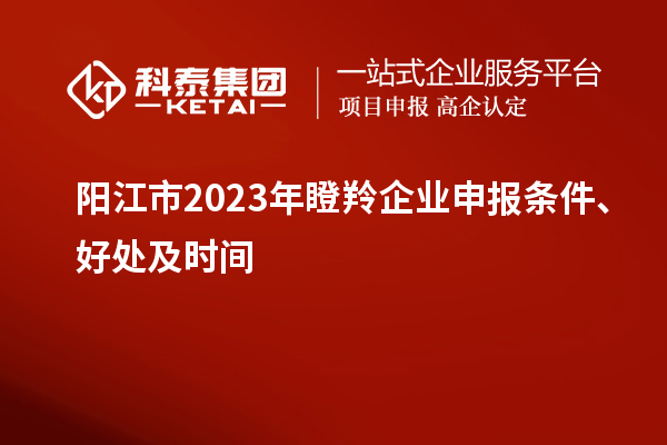 陽江市2023年瞪羚企業(yè)申報(bào)條件、好處及時(shí)間