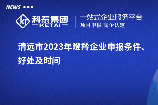 清遠(yuǎn)市2023年瞪羚企業(yè)申報(bào)條件、好處及時(shí)間