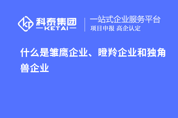什么是雛鷹企業(yè)、瞪羚企業(yè)和獨角獸企業(yè)