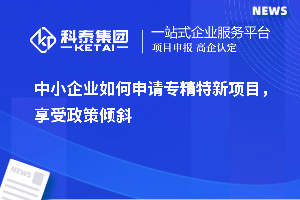 中小企業(yè)如何申請專精特新項目,享受政策傾斜