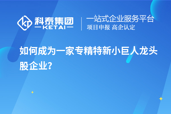 如何成為一家專精特新小巨人龍頭股企業(yè)？