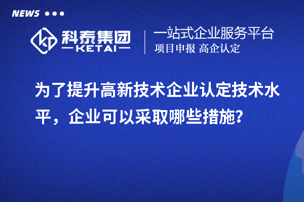 為了提升高新技術(shù)企業(yè)認(rèn)定技術(shù)水平，企業(yè)可以采取哪些措施？