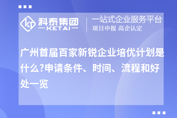 廣州首屆百家新銳企業(yè)培優(yōu)計(jì)劃是什么?申請條件、時(shí)間、流程和好處一覽