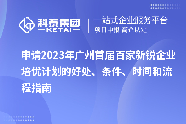 申請(qǐng)2023年廣州首屆百家新銳企業(yè)培優(yōu)計(jì)劃的好處、條件、時(shí)間和流程指南