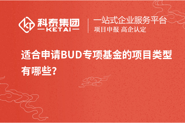 適合申請BUD專項(xiàng)基金的項(xiàng)目類型有哪些？