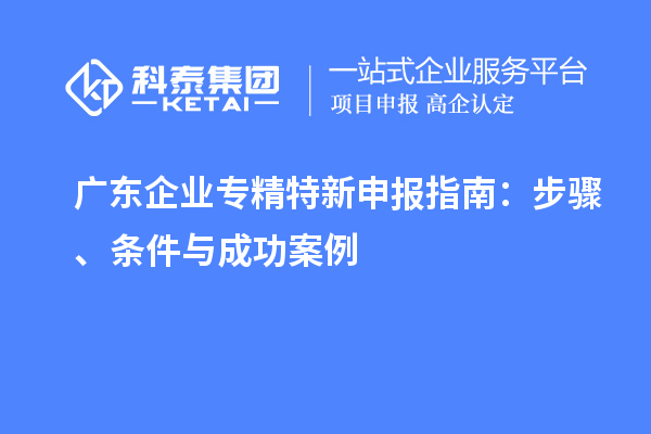 廣東企業(yè)專精特新申報(bào)指南：步驟、條件與成功案例