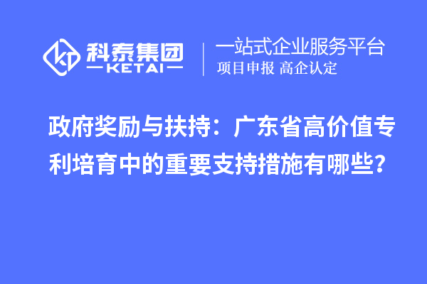 政府獎勵與扶持：廣東省高價值專利培育中的重要支持措施有哪些？