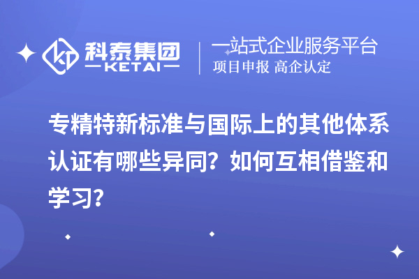 專精特新標(biāo)準(zhǔn)與國(guó)際上的其他體系認(rèn)證有哪些異同？如何互相借鑒和學(xué)習(xí)？