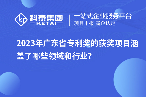 2023年廣東省專利獎的獲獎項目涵蓋了哪些領(lǐng)域和行業(yè)？