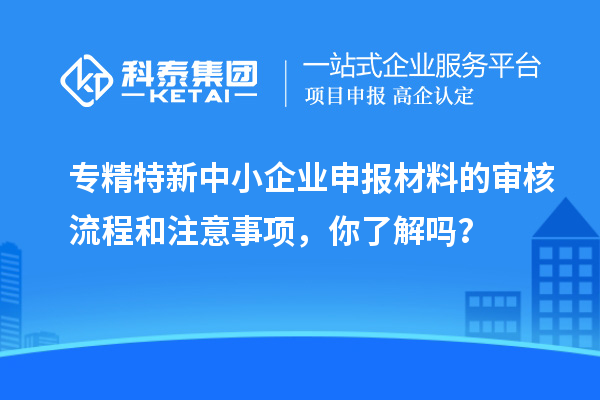 專精特新中小企業(yè)申報(bào)材料的審核流程和注意事項(xiàng)，你了解嗎？