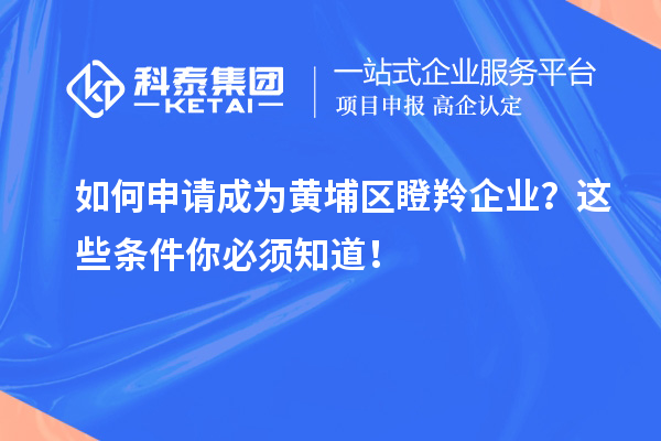 如何申請成為黃埔區(qū)瞪羚企業(yè)？這些條件你必須知道！