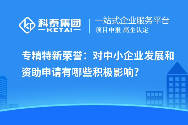 專精特新榮譽(yù)：對中小企業(yè)發(fā)展和資助申請有哪些積極影響?