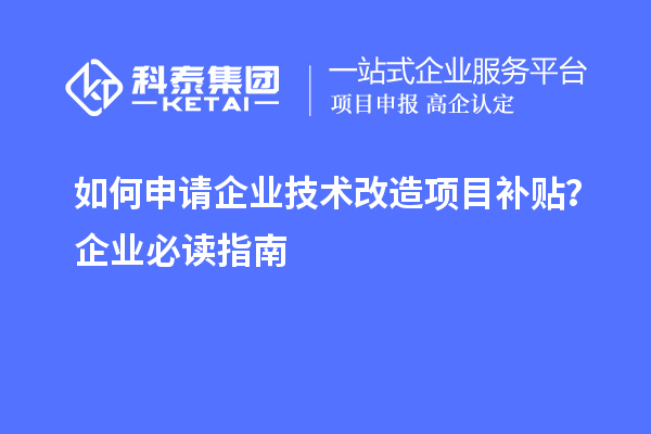 如何申請企業(yè)技術(shù)改造項目補貼？企業(yè)必讀指南