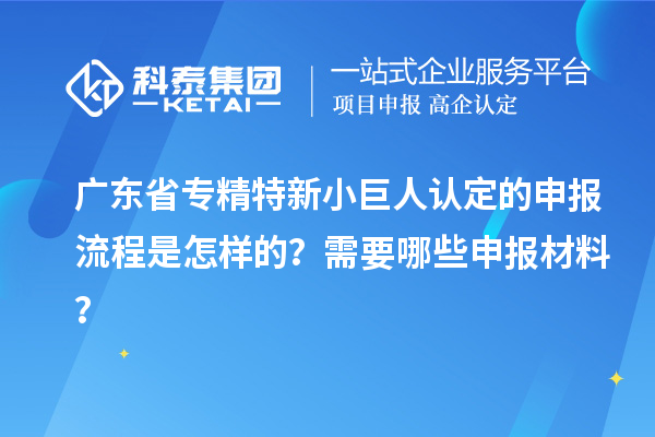 廣東省專精特新小巨人認定的申報流程是怎樣的？需要哪些申報材料？