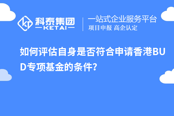 如何評估自身是否符合申請香港BUD專項基金的條件？