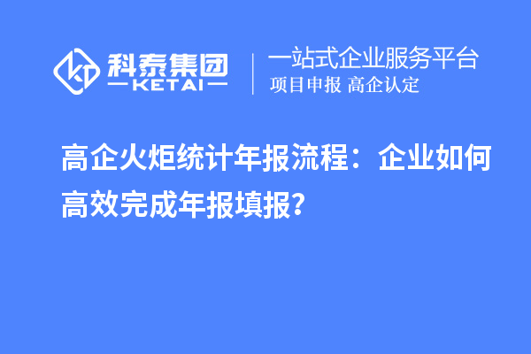 高企火炬統(tǒng)計年報流程:企業(yè)如何高效完成年報填報?