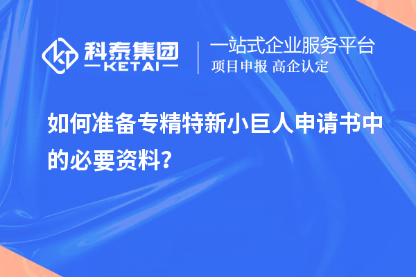 如何準(zhǔn)備專精特新小巨人申請書中的必要資料？