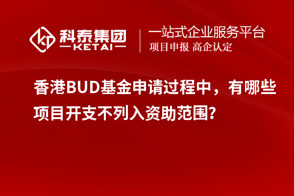 香港BUD基金申請(qǐng)過程中，有哪些項(xiàng)目開支不列入資助范圍？
