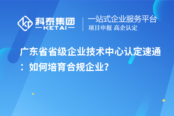 廣東省省級企業(yè)技術(shù)中心認定速通：如何培育合規(guī)企業(yè)？