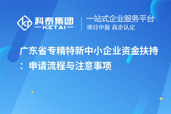 廣東省專精特新中小企業(yè)資金扶持:申請(qǐng)流程與注意事項(xiàng)