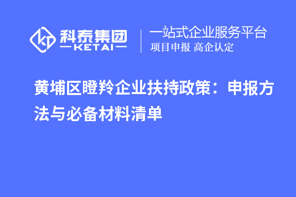 黃埔區(qū)瞪羚企業(yè)扶持政策:申報(bào)方法與必備材料清單