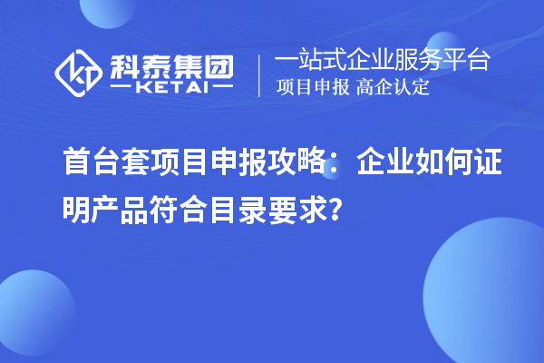 首臺(tái)套項(xiàng)目申報(bào)攻略：企業(yè)如何證明產(chǎn)品符合目錄要求？