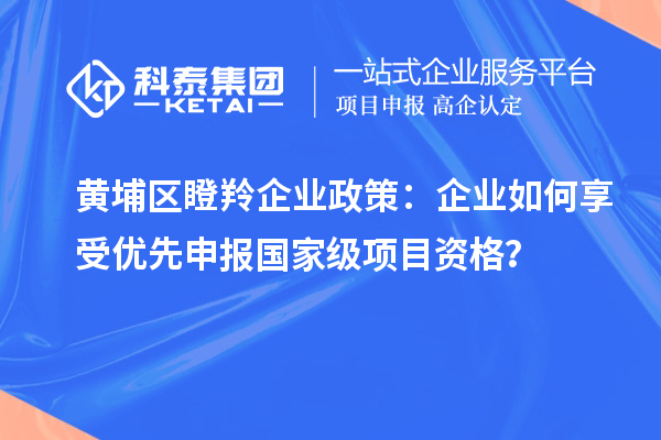 黃埔區(qū)瞪羚企業(yè)政策：企業(yè)如何享受優(yōu)先申報國家級項目資格？