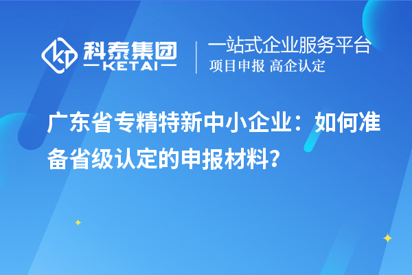 廣東省專精特新中小企業(yè)：如何準(zhǔn)備省級(jí)認(rèn)定的申報(bào)材料？