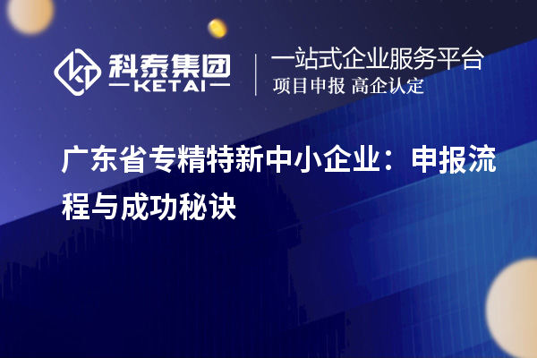 廣東省專精特新中小企業(yè):申報(bào)流程與成功秘訣