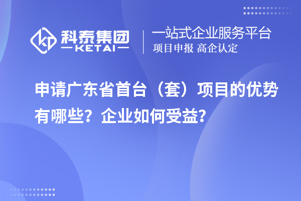 申請廣東省首臺（套）項目的優(yōu)勢有哪些？企業(yè)如何受益？