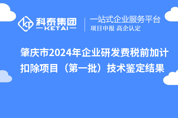 肇慶市2024年企業(yè)研發(fā)費(fèi)稅前加計(jì)扣除項(xiàng)目(第一批)技術(shù)鑒定結(jié)果