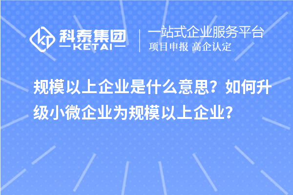 規(guī)模以上企業(yè)是什么意思？如何升級小微企業(yè)為規(guī)模以上企業(yè)？