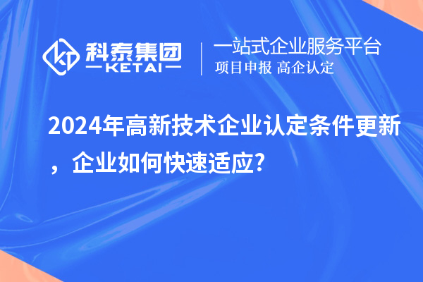2024年高新技術(shù)企業(yè)認(rèn)定條件更新,企業(yè)如何快速適應(yīng)?