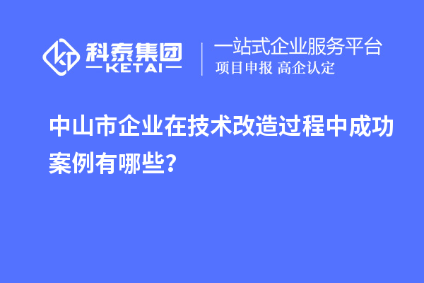 中山市企業(yè)在技術(shù)改造過程中成功案例有哪些?