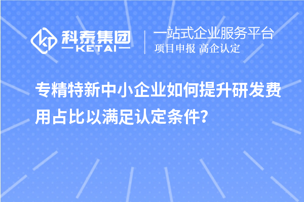 專精特新中小企業(yè)如何提升研發(fā)費(fèi)用占比以滿足認(rèn)定條件？