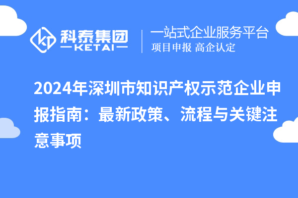 2024年深圳市知識產(chǎn)權(quán)示范企業(yè)申報指南：最新政策、流程與關(guān)鍵注意事項