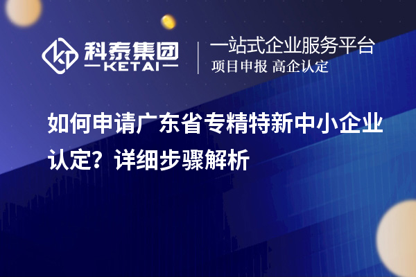 如何申請廣東省專精特新中小企業(yè)認定？詳細步驟解析