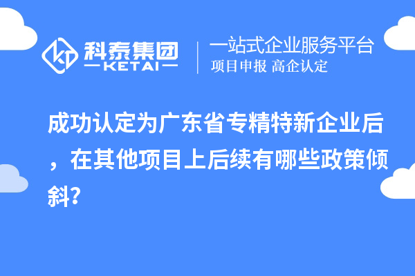成功認定為廣東省專精特新企業(yè)后，在其他項目上后續(xù)有哪些政策傾斜？
